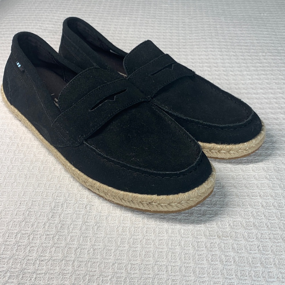 Toms black suede espadrille sneakers size 11.5